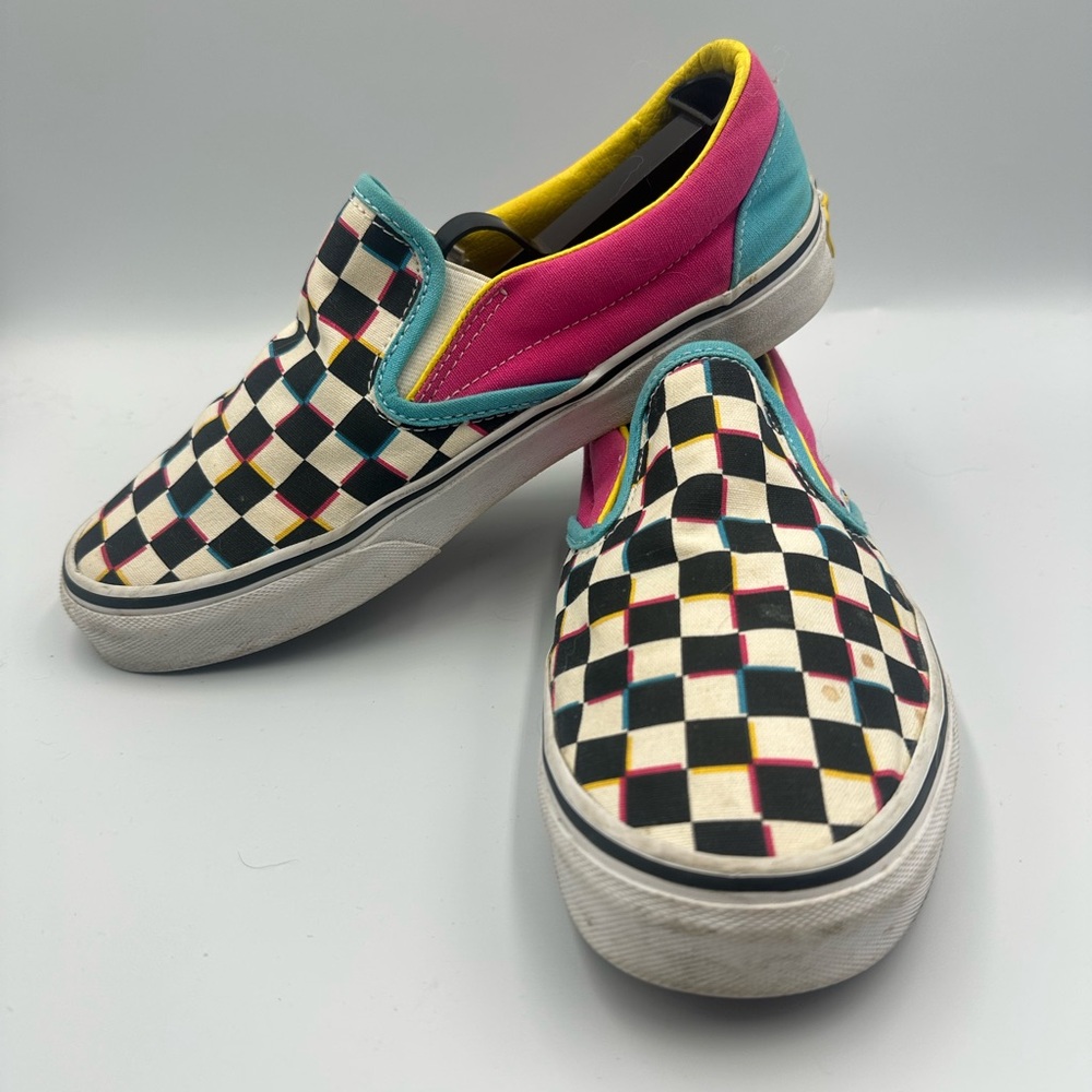Vans Slip On Checkerboard Multicolor Unisex Y2K Retro Skate Grunge | M6 W7.5 - Picture 4 of 12